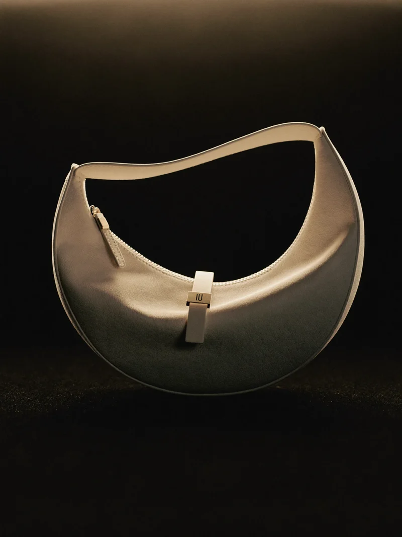 Concept illustré : sac bandoulière en croissant à fermoir original